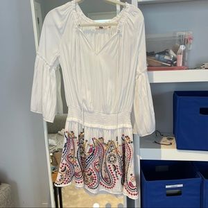 Ramy Brook white embellished/embroidered mini dres